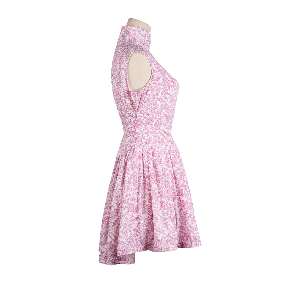 Tie Knife Pleat Ultra-Short Qipao