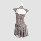 Backless Cropped Chiffon Qipao