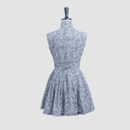 Tie Knife Pleat Ultra-Short Qipao