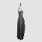 Self-Adjustable Double-Side Gathered Tea-Length Dress