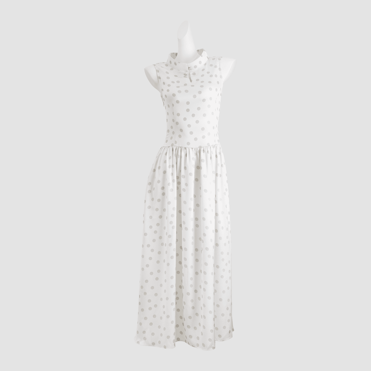 Crown Collar High-Waisted Flared Tea Dress (Long)