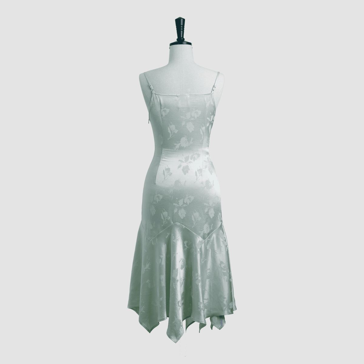 Spaghetti Strap Asymmetric Gathered Handkerchief Midi Skirt
