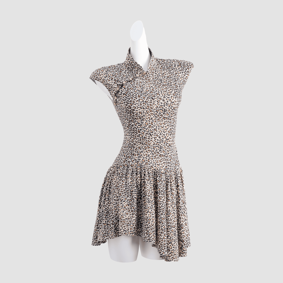 Backless Cropped Chiffon Qipao