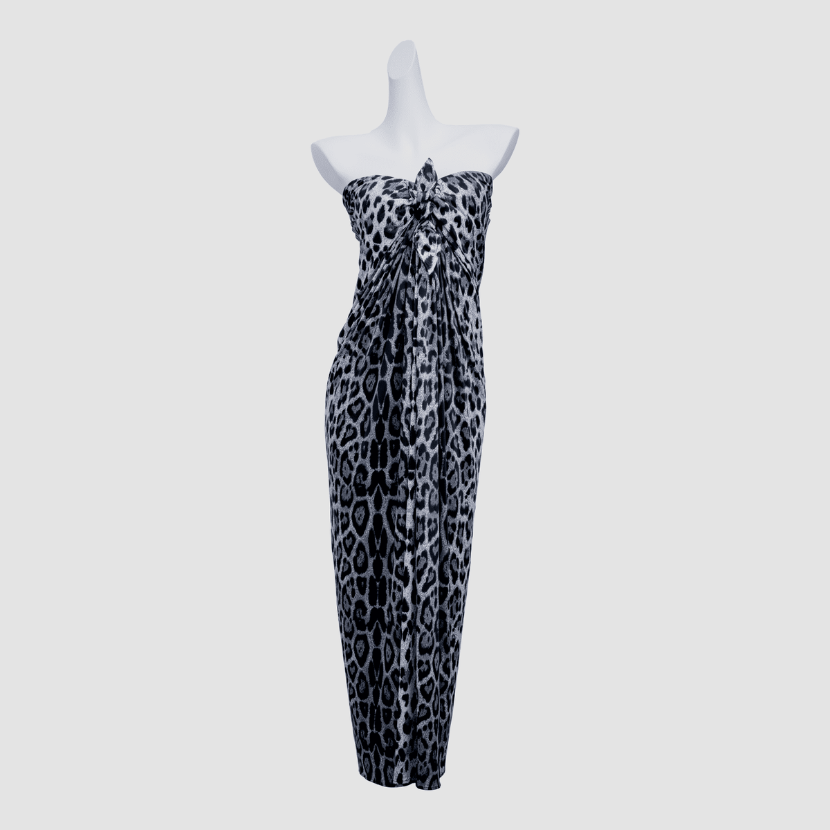 Tied-Shoulder Puff Sleeve Tea-Length Dress