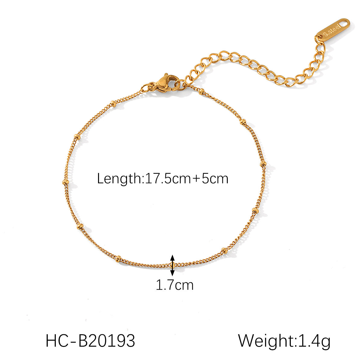 Minimalist 18K Gold Chain Bracelet – 8 Classic Styles