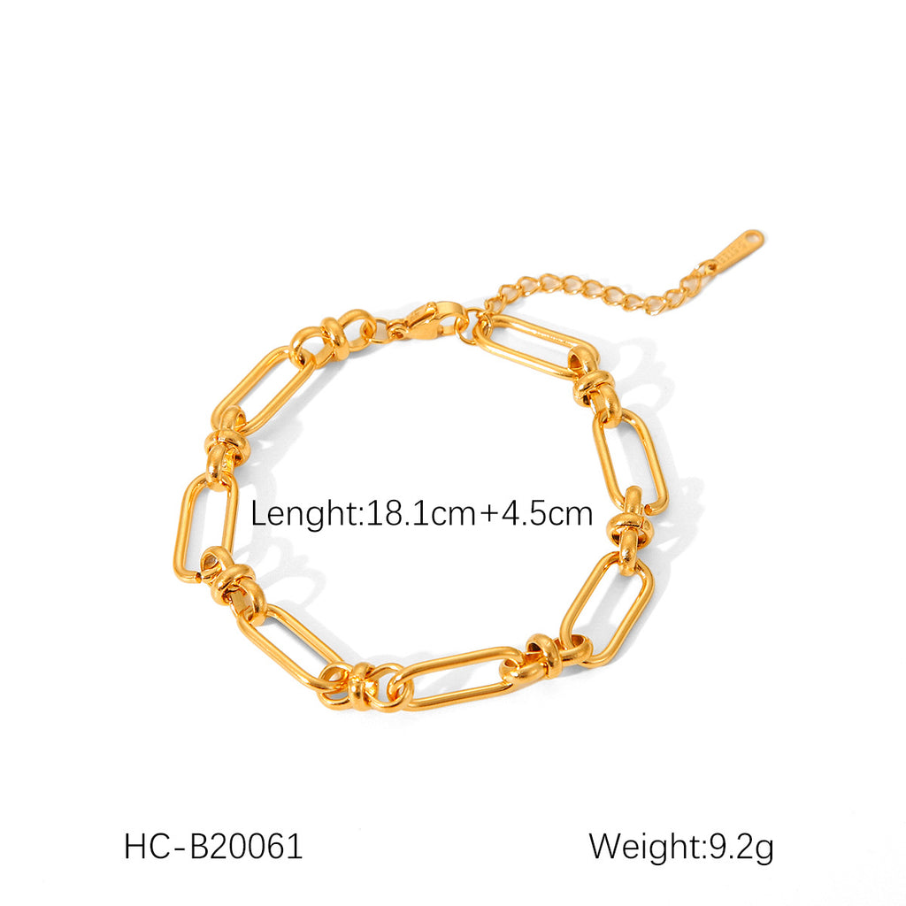 Modern Minimalist Geometric Link Bracelet