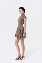 Backless Cropped Chiffon Qipao
