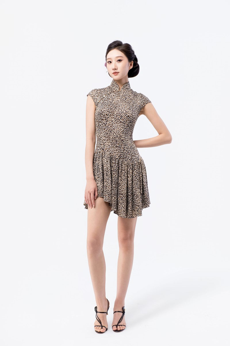 Backless Cropped Chiffon Qipao