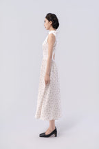Crown Collar High-Waisted Flared Tea Dress (Long)