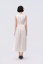 Crown Collar High-Waisted Flared Tea Dress (Long)