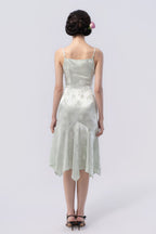 Spaghetti Strap Asymmetric Gathered Handkerchief Midi Skirt