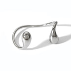 WaterDrop designer Open Cuff Bracelet – 18K Gold & Silver Statement Bangle
