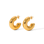 Chunky Ball Open Hoop Earrings