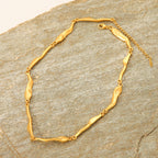 Irregular Bone Link Chain Necklace – 18K Gold-Plated Statement Choker