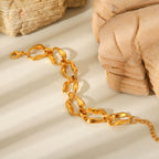 Bold Irregular Link 18K Gold Chain Bracelet