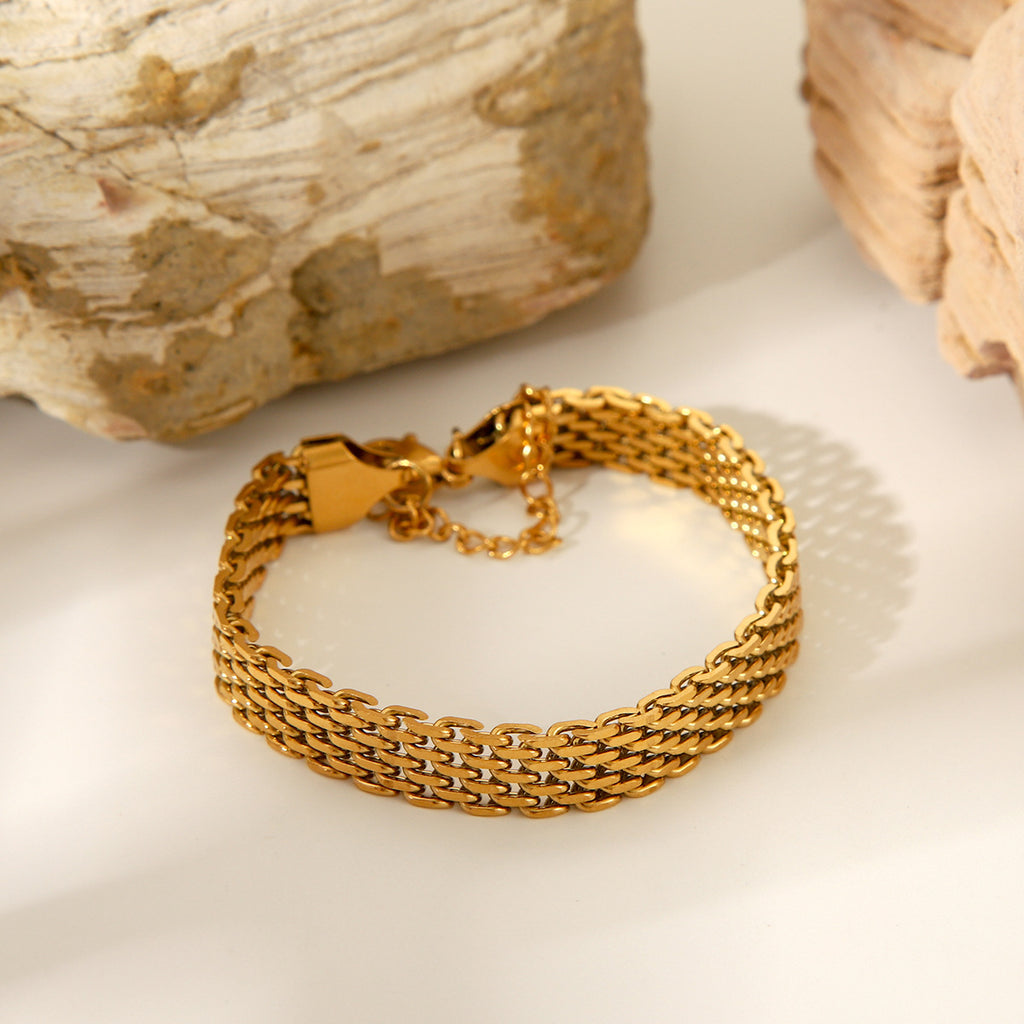 Bold Gold Watch Band Bracelet