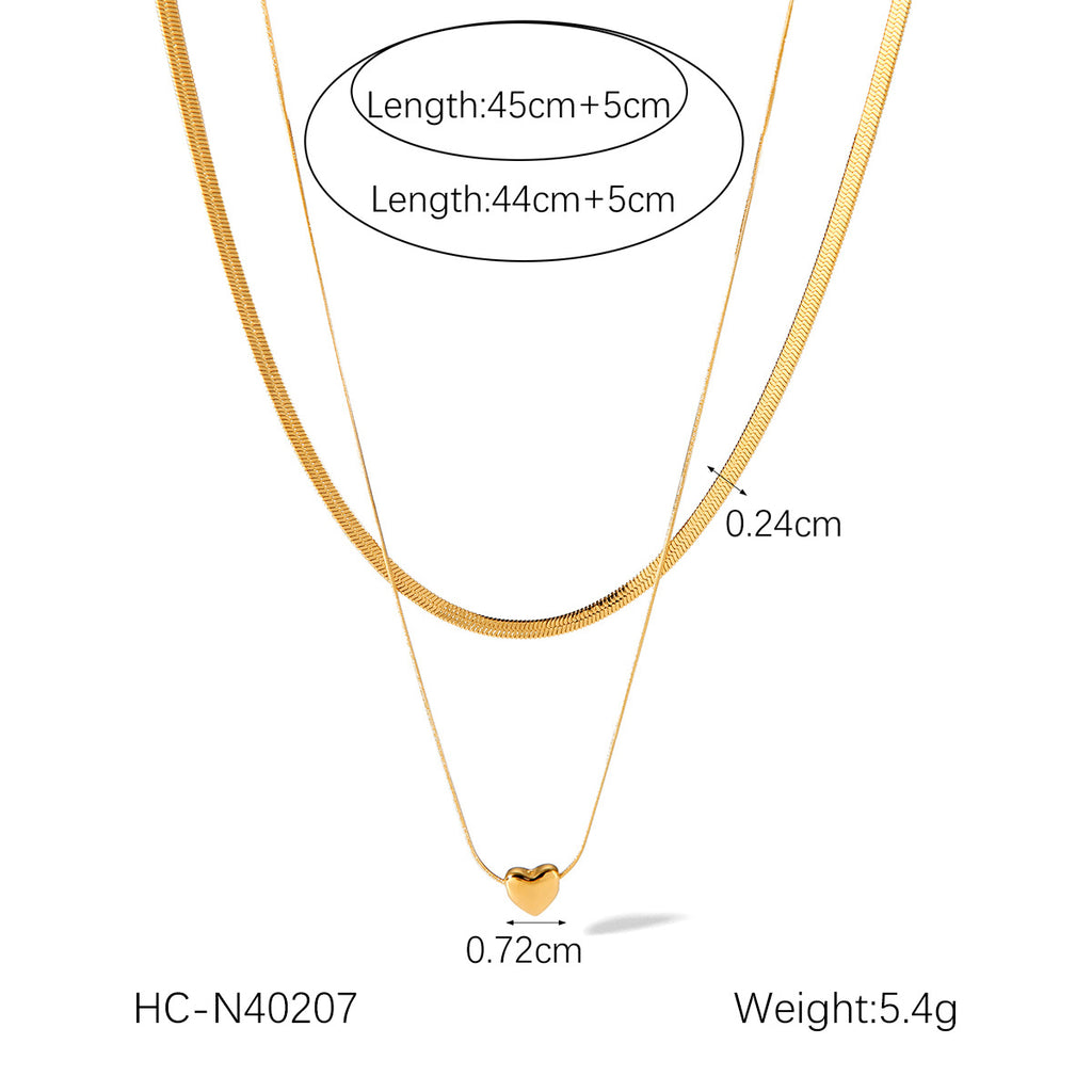 Layered Snake Chain Necklace – 18K Gold Minimalist Jewelry