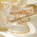 Gold Cross Chain Necklace & Bracelet