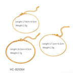 3-Piece Gold Chain Bracelet Set