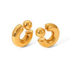 Chunky Ball Open Hoop Earrings