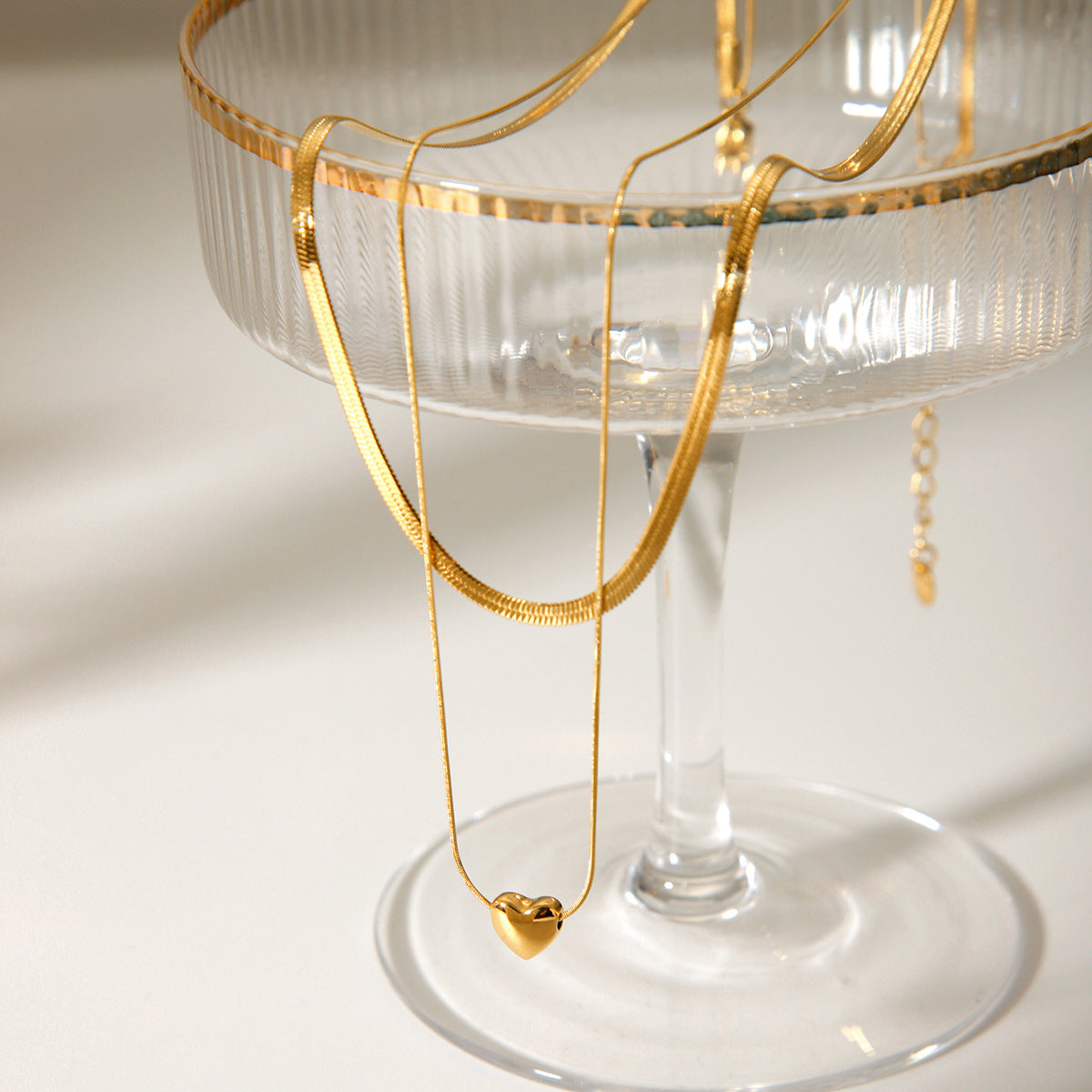 Layered Snake Chain Necklace – 18K Gold Minimalist Jewelry