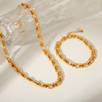 18K Gold Oval Link Chain Bracelet