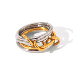 Mixed Metal Chain Link Ring