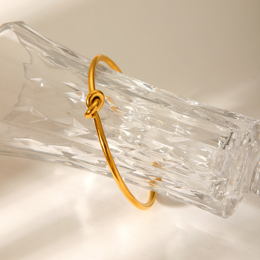 Knot Open Gold Bangle