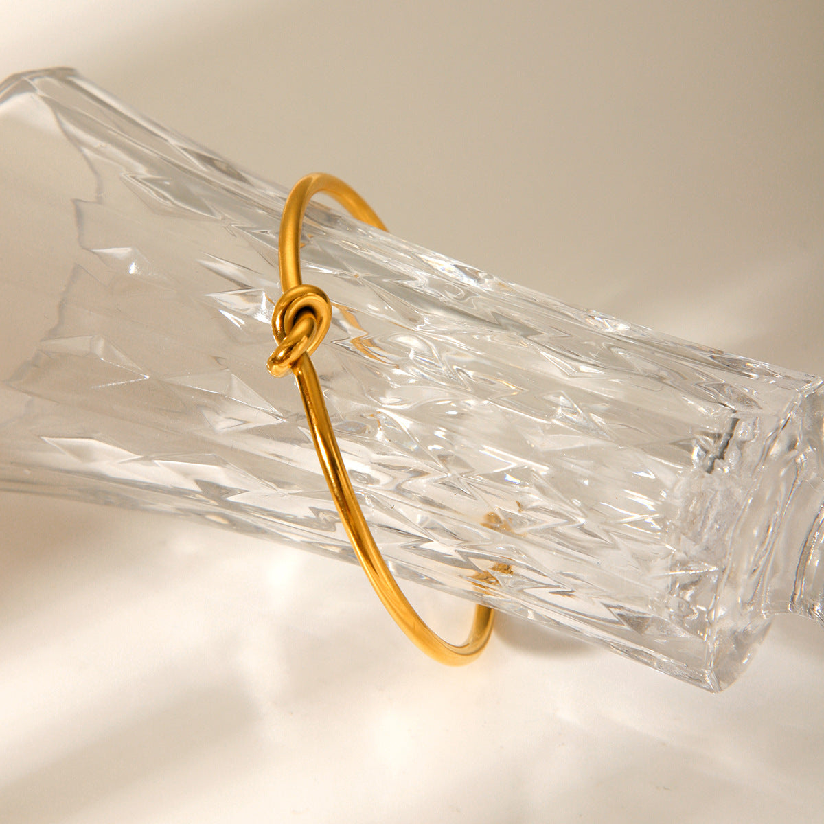 Knot Open Gold Bangle