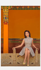 Tie Knife Pleat Ultra-Short Qipao