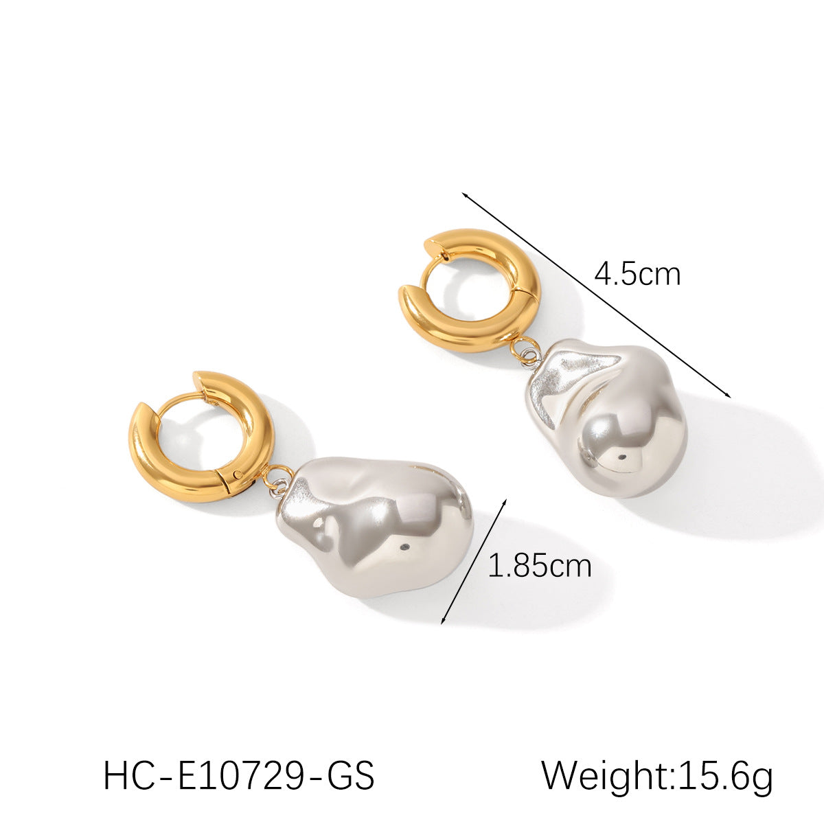 Molten Baroque Drop Earrings - 18K Gold & Silver-Plated