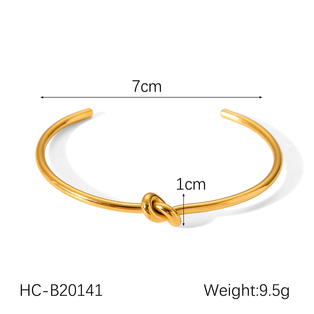 Knot Open Gold Bangle