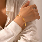 Knot Open Gold Bangle